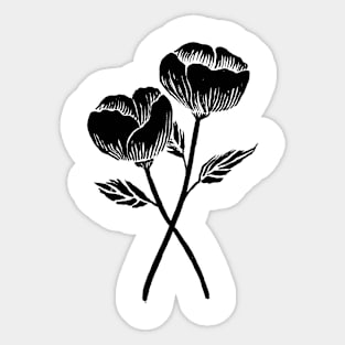 Black flower Sticker